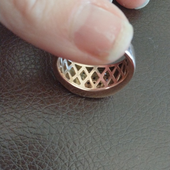 Mens Rose Gold Ring with Black and white diamonds 💞 sz 10.5 - Picture 5 of 9